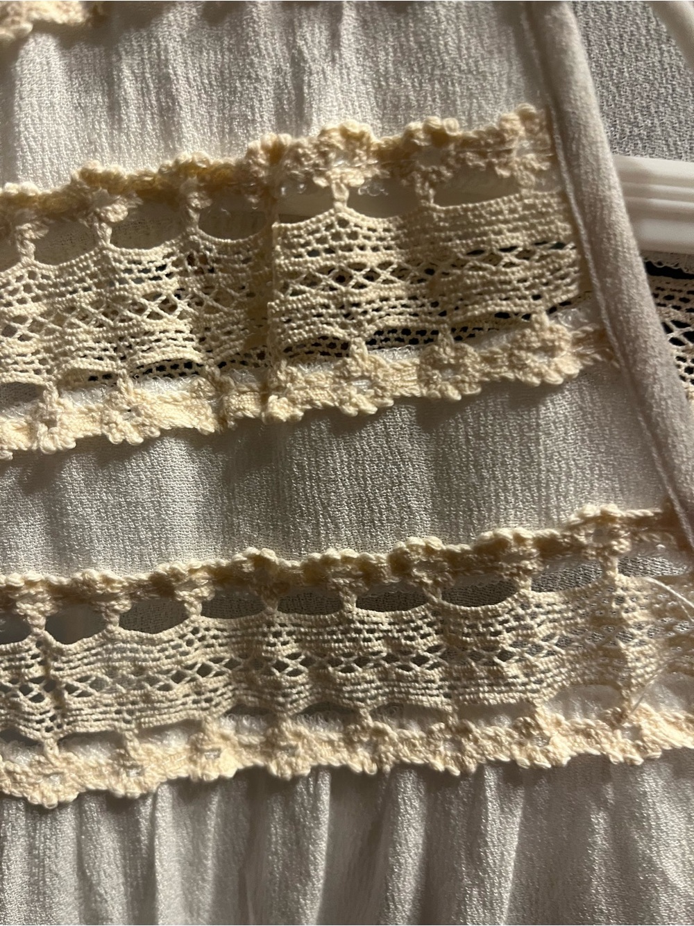POL White Maxi Dress with Beige Trim - Picture 5 of 5